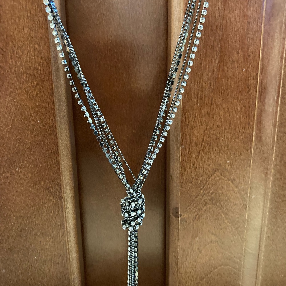 Sale -Guess faux silver and diamond necklace